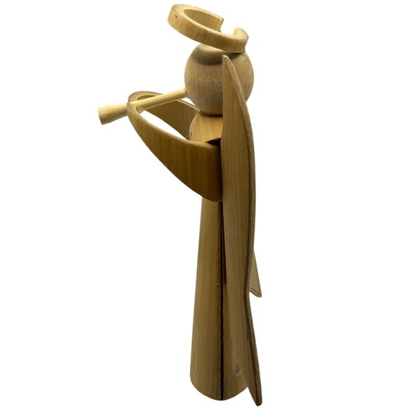 VTG Bamboo Handmade 5 Angels Playing Instruments Guitar Pipes Flute Violin Drum - Picture 15 of 16